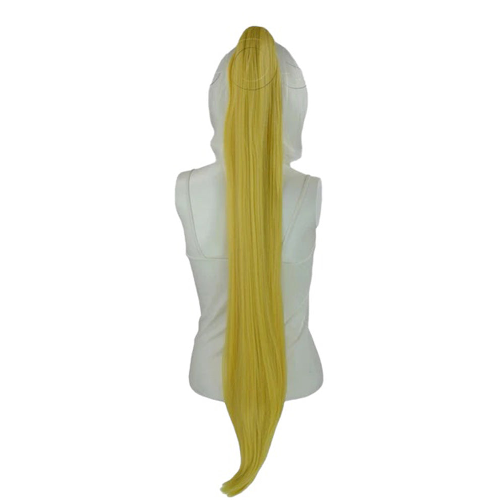 Epic Cosplay 35 Inch Straight Ponytail Clipon Rich Butterscotch Blonde Back View