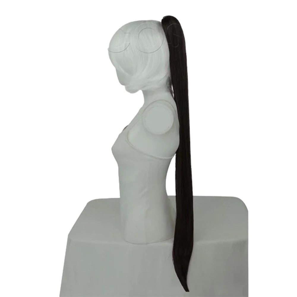 Epic Cosplay 35 Inch Straight Ponytail Clipon Black Side View