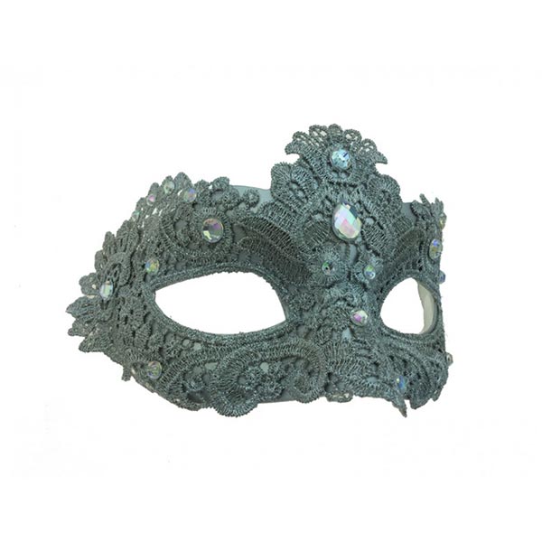 KBW Therese Lace Venetian Masquerade Mask color silver