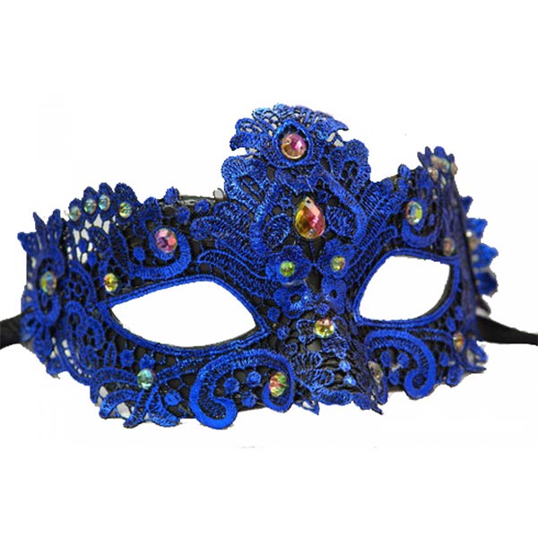 KBW Valentina Women's Masquerade Mask color blue