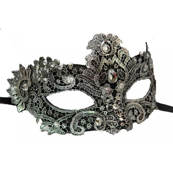 KBW Valentina Women's Masquerade Mask color silver