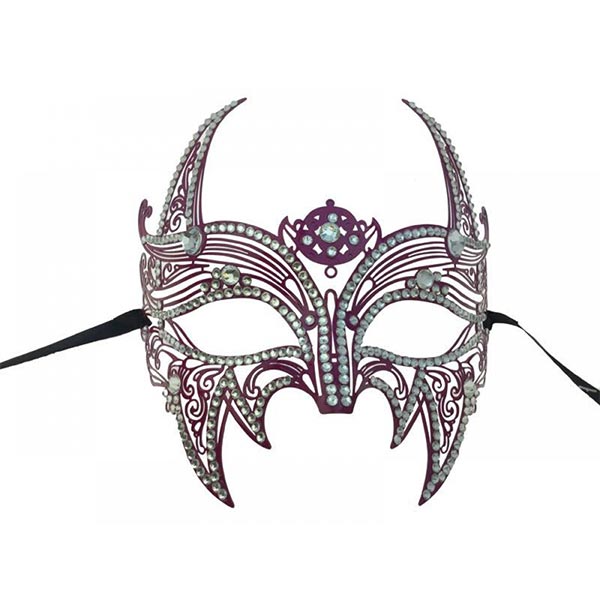 KBW Lucifer Metal Masquerade Mask color hot pink