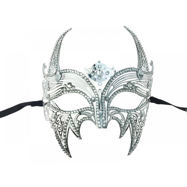 KBW Lucifer Metal Masquerade Mask color silver