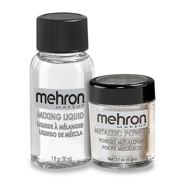 Mehron Metallic Powder with mixing liquid color silver