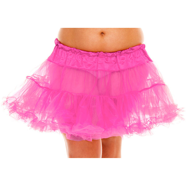 Music Legs Plus Size Double Layered Mesh Petticoat color pink