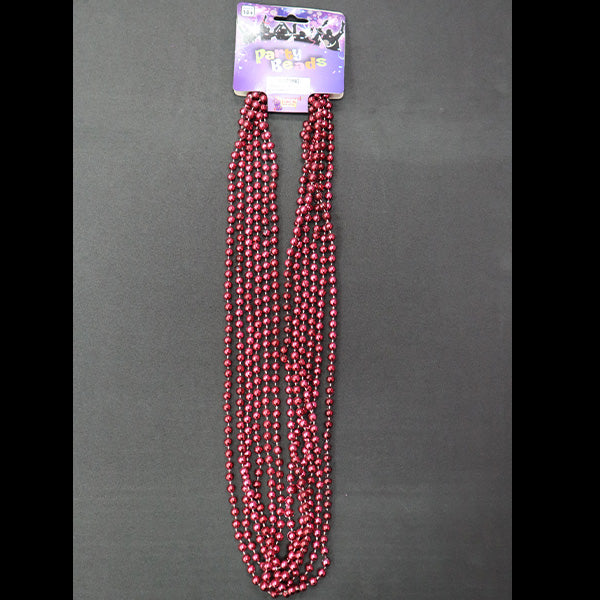 Forum Novelties Metallic Party Beads Color Burgundy