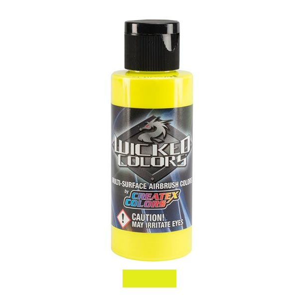 Createx Wicked Colors Fluorescent Acrylic Paint 2oz Color Yellow