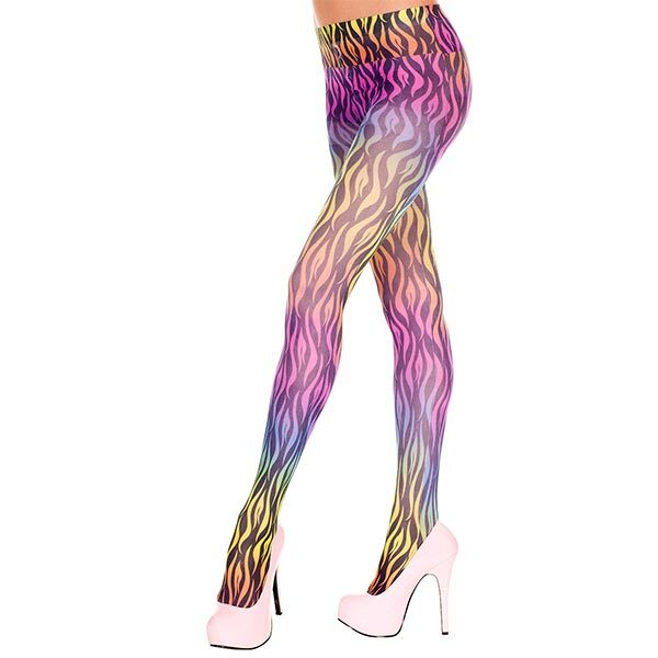 Music Legs Rainbow Swirl Opaque Pantyhose