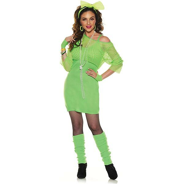 Underwraps Womens Totally 80s Neon Green Costume