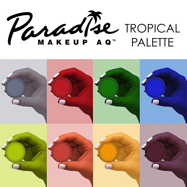 Mehron Paradise Makeup AQ 8 Color Palette Color Tropical Swatch