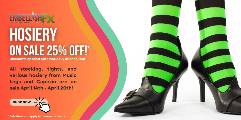 All hosiery products are 25% off from april 14th to april 20th