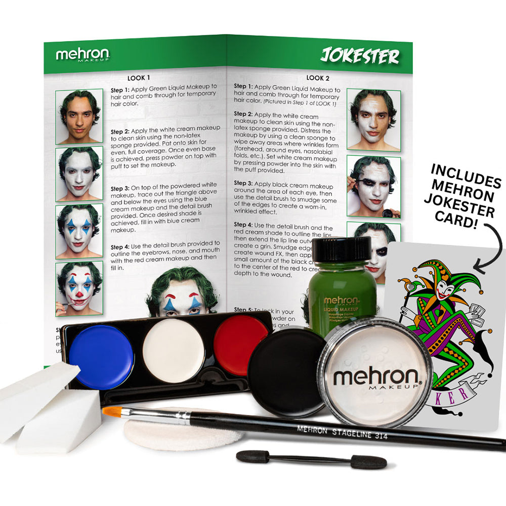 Mehron Jokester Character Makeup Kit contents