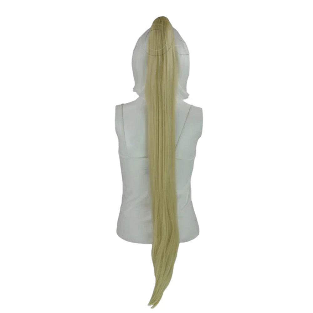 Epic Cosplay 35 Inch Straight Ponytail Clipon Natural Blonde Back View
