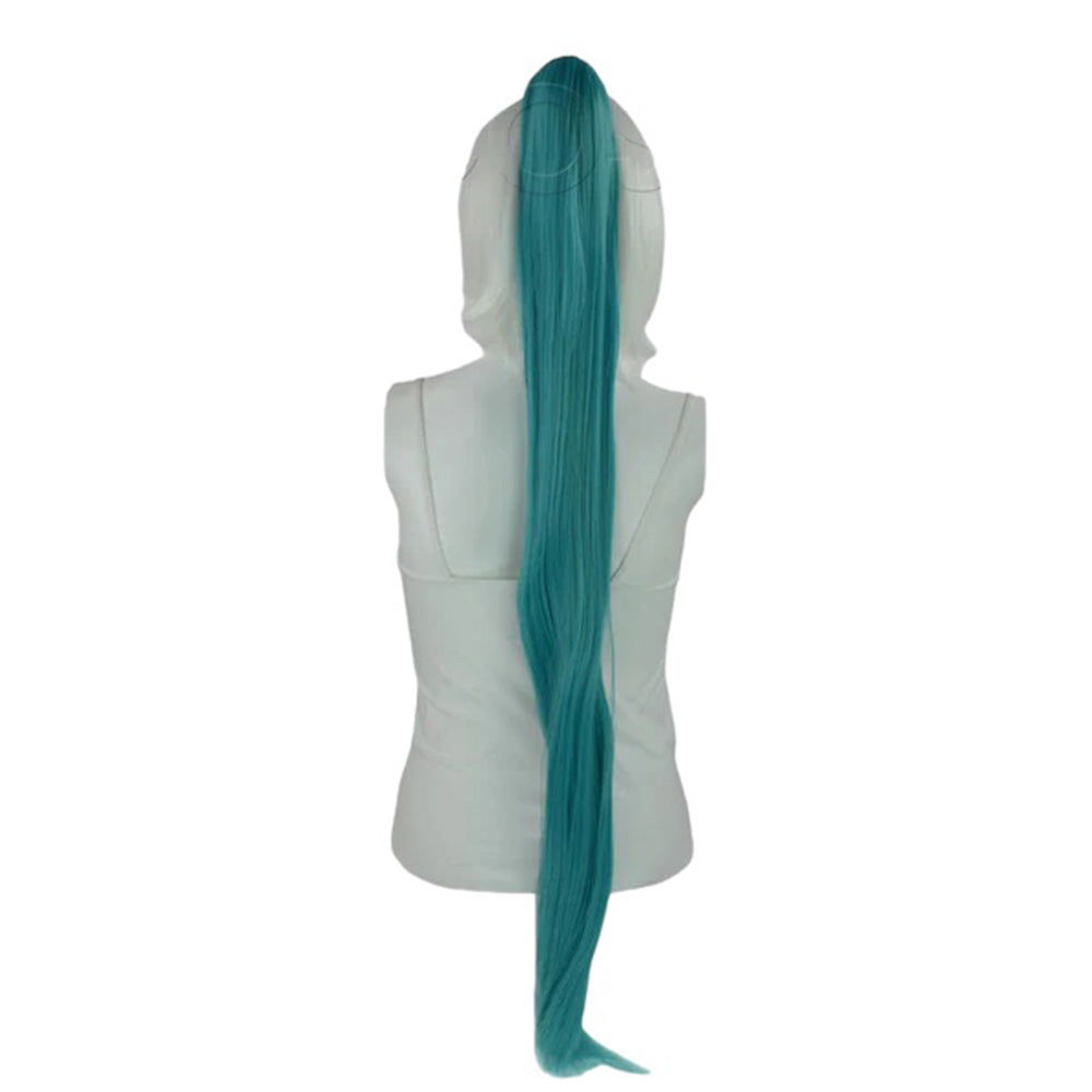 Epic Cosplay 35 Inch Straight Ponytail Clipon Vocaloid Green Back View