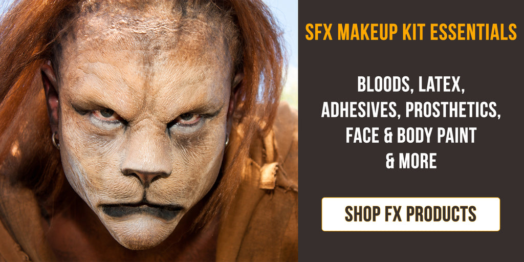 Special Effects Makeup Kit Essentials. Bloods, latex, adhesives, prosthetics, face and body paint and more. Shop FX Products.