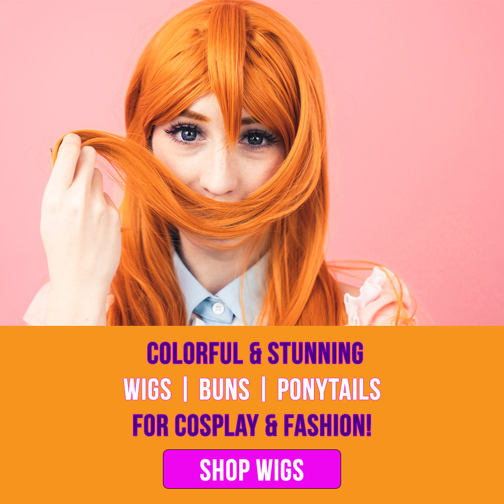 Colorful and Stunning. Wigs, Buns, Ponytails. For Cosplay and Fashion. Shop Wigs.