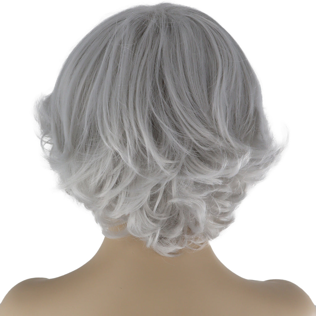 Epic Cosplay Aion Wig Silvery Grey Back View Woman