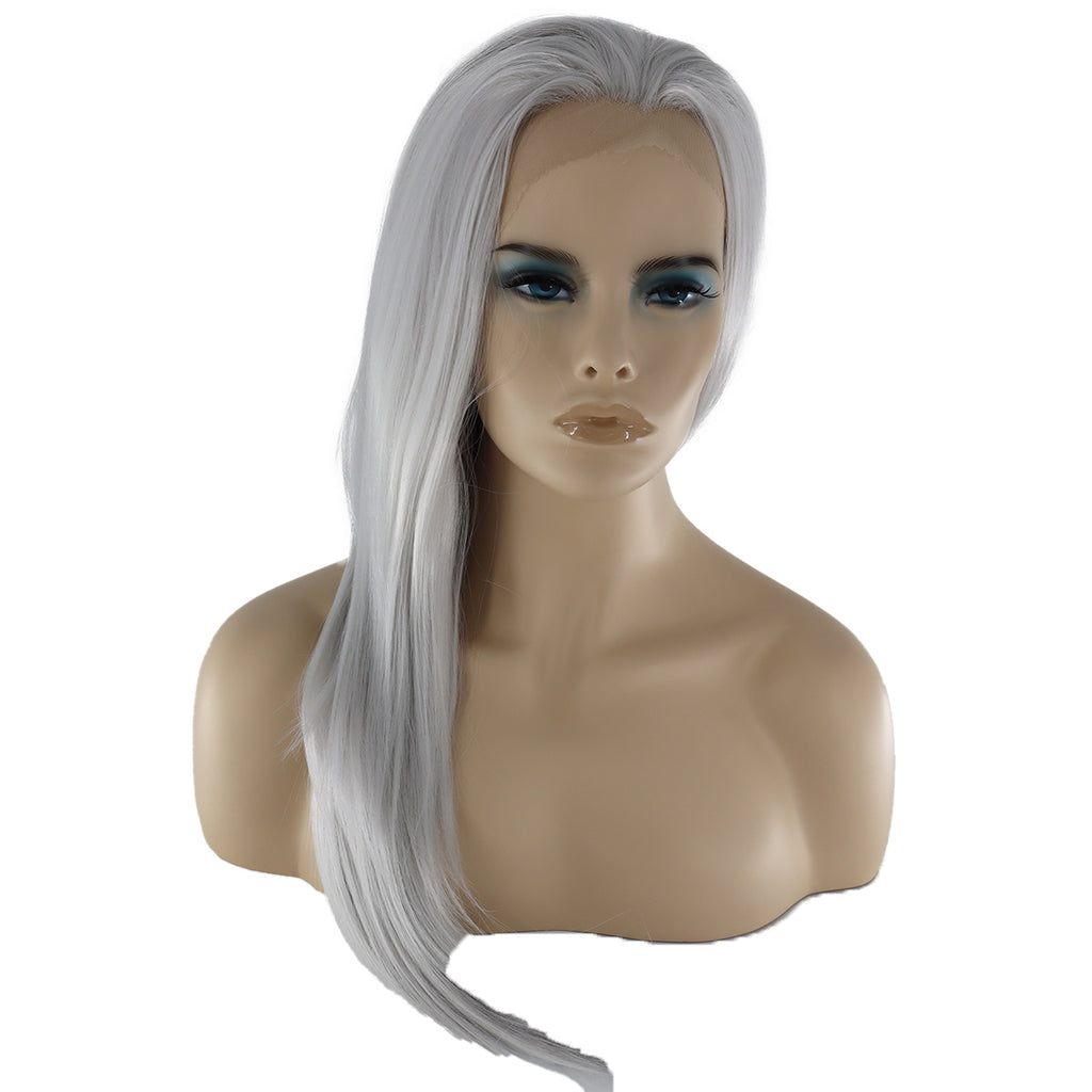 Epic Cosplay Hecate Wig Silver Grey Mix Front View Woman