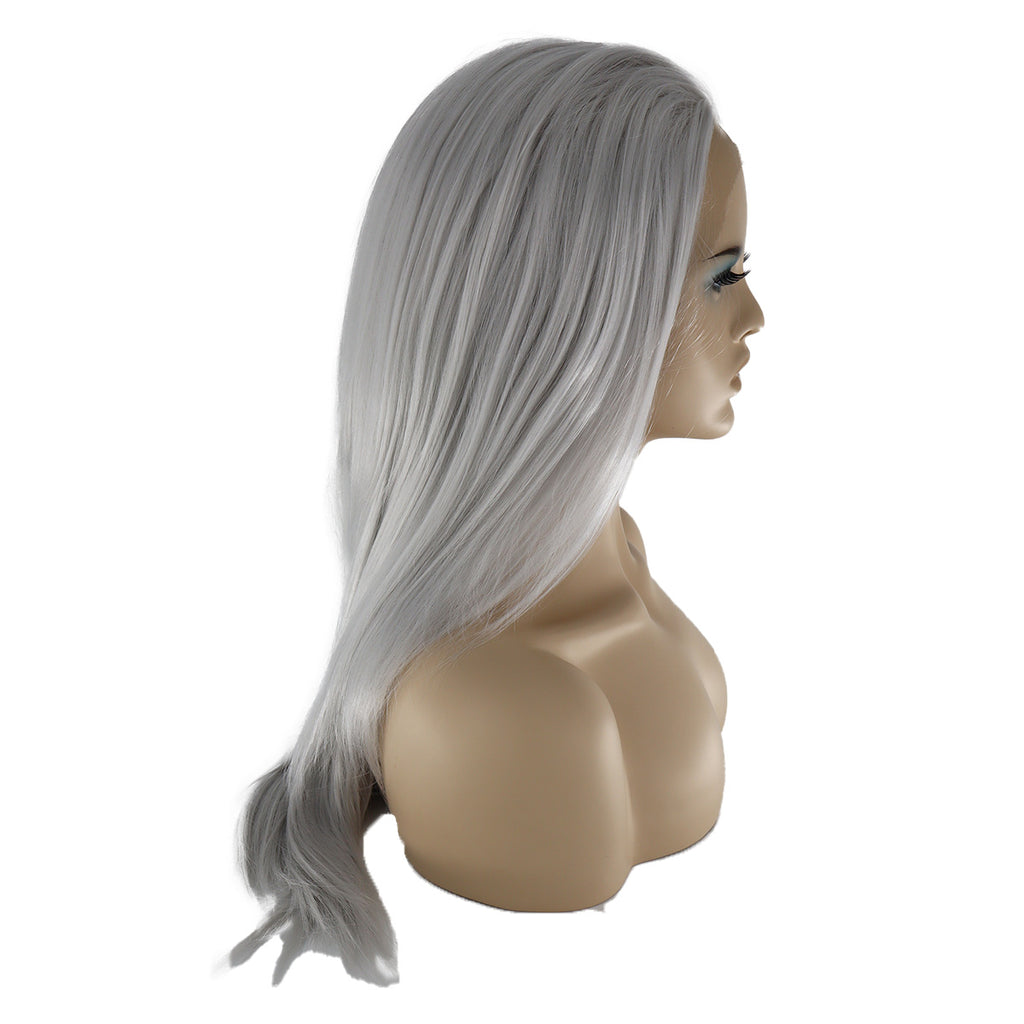 Epic Cosplay Hecate Wig Silver Grey Mix Side View Woman