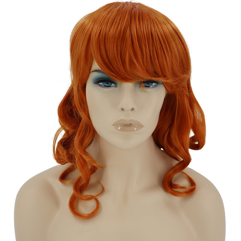 Epic Cosplay Hestia Wig Autumn Orange Front View Woman