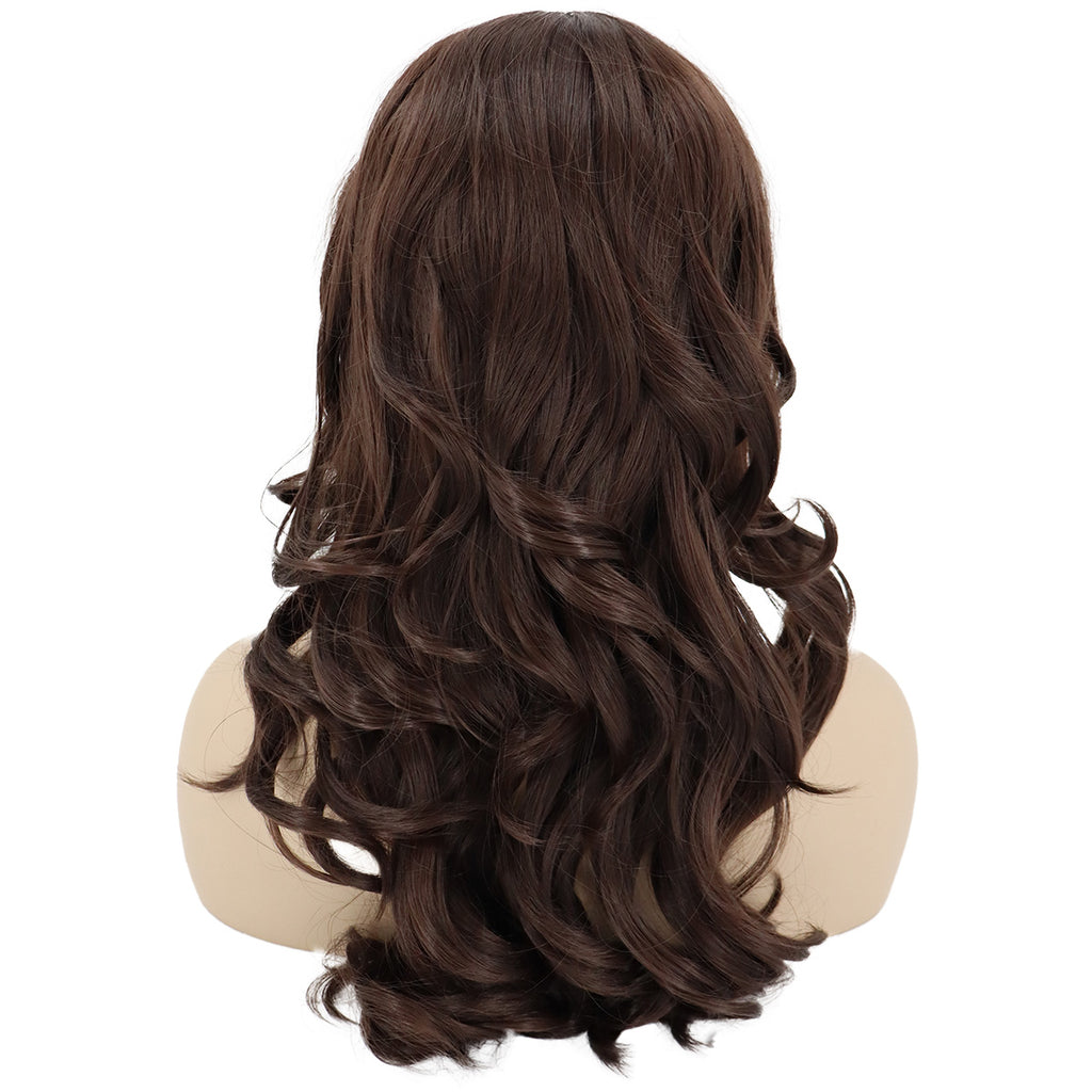 Epic Cosplay Hestia Wig Dark Brown Back View Woman