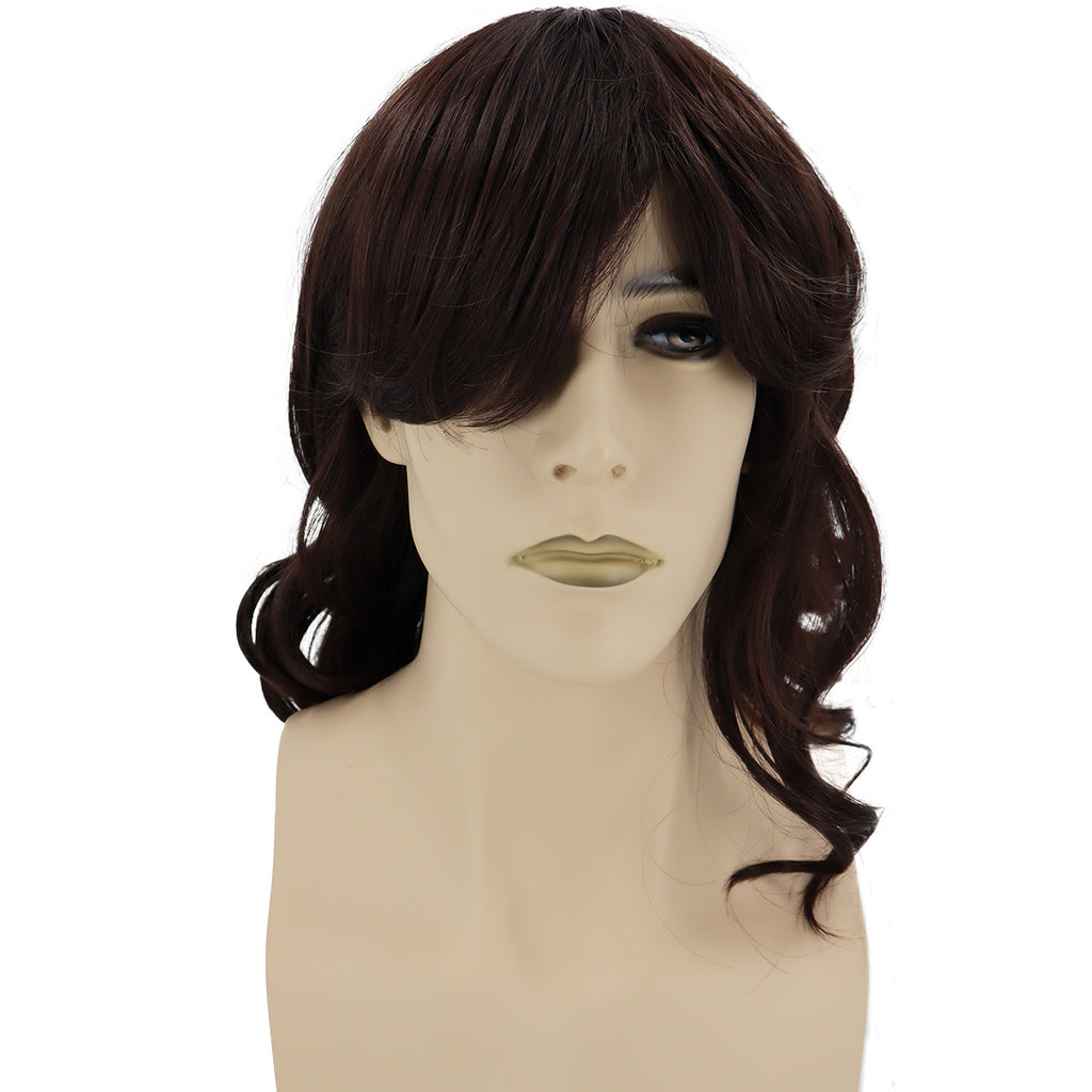 Epic Cosplay Hestia Wig Dark Brown Front View Man