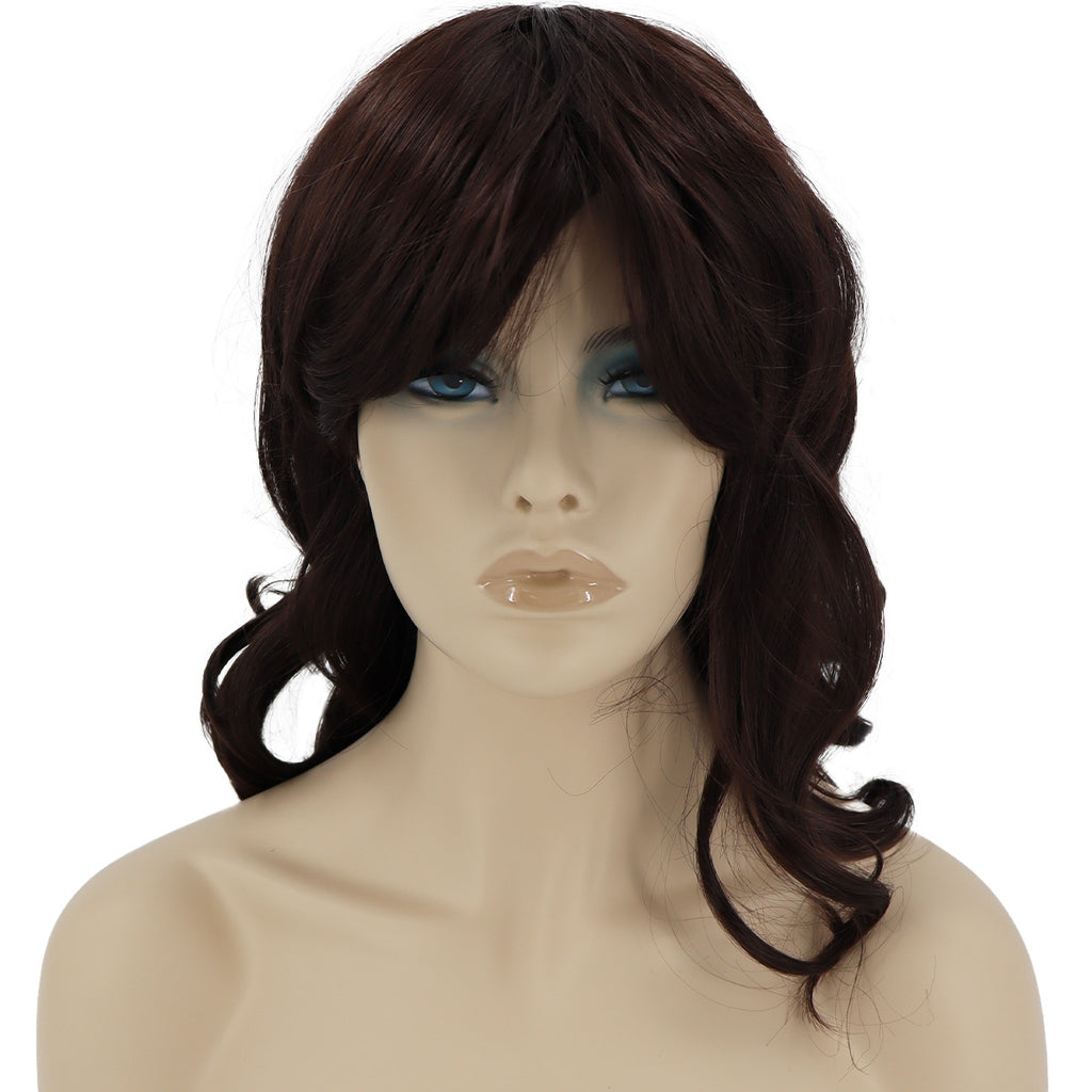 Epic Cosplay Hestia Wig Dark Brown Front View Woman