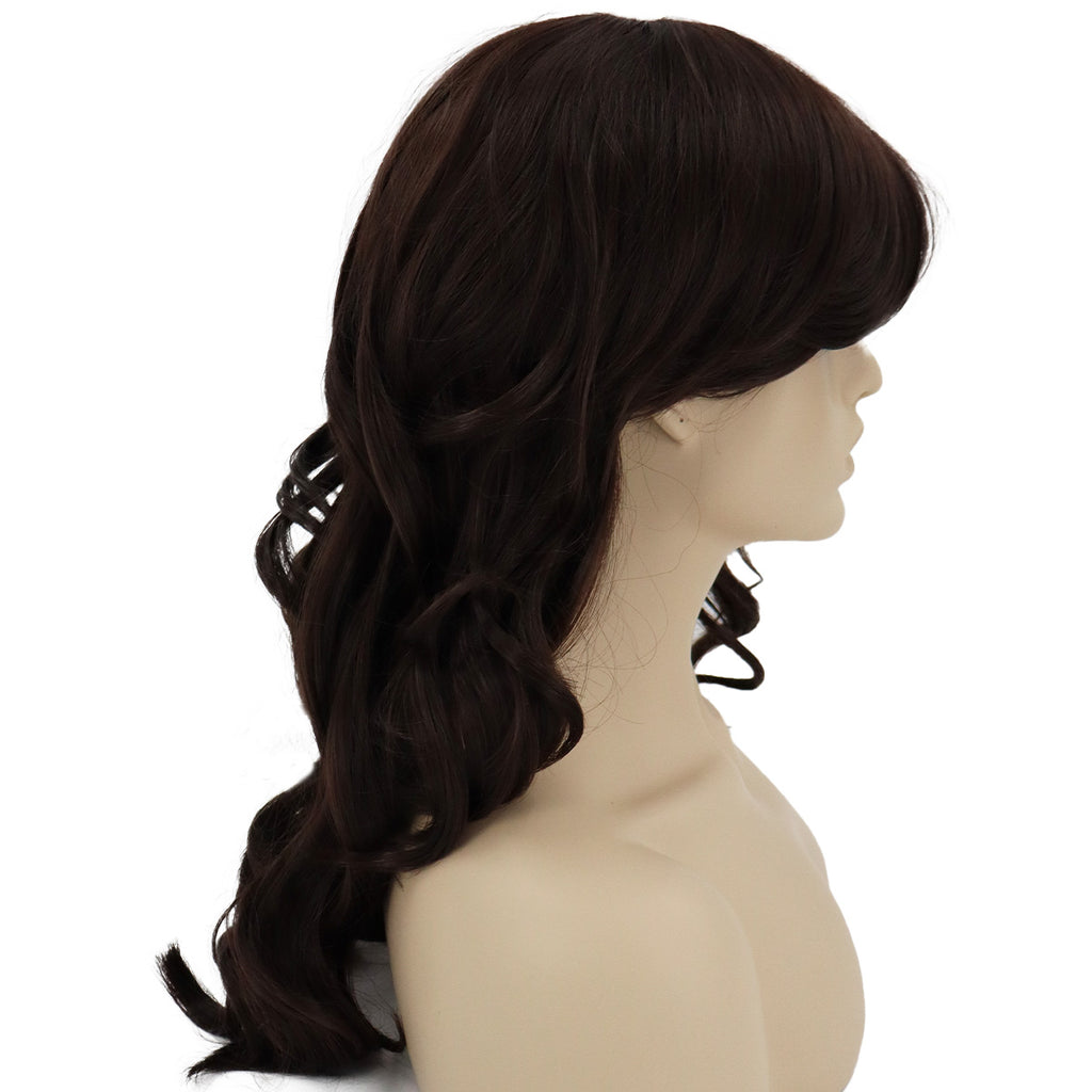 Epic Cosplay Hestia Wig Dark Brown Side View Woman