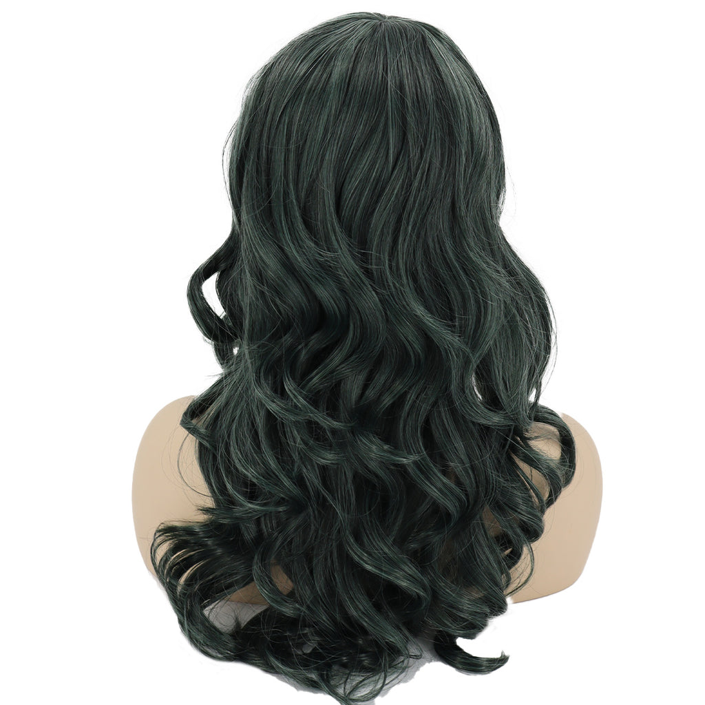 Epic Cosplay Hestia Wig Forest Green Mix Back View Woman