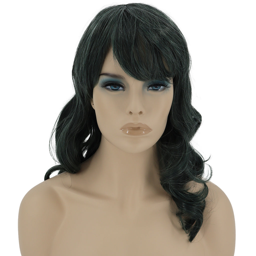 Epic Cosplay Hestia Wig Forest Green Mix Front View Woman