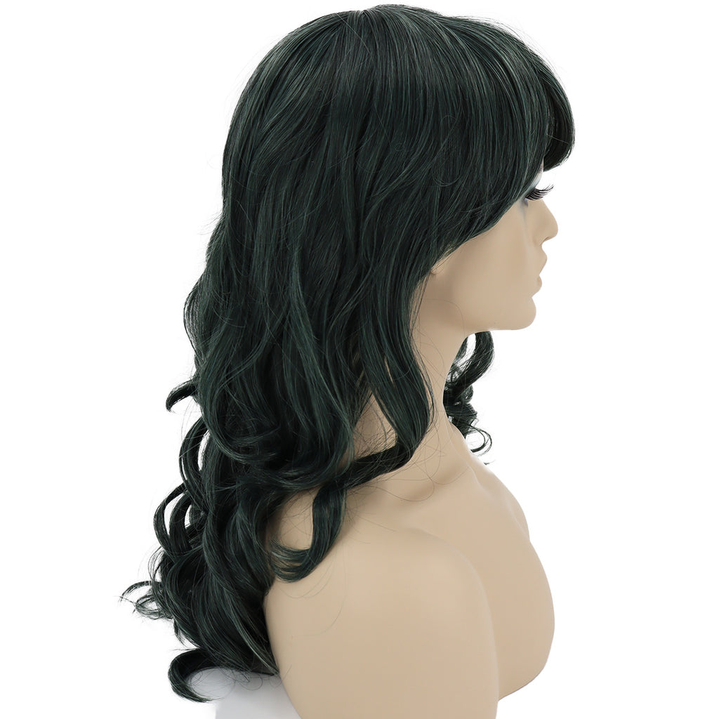 Epic Cosplay Hestia Wig Forest Green Mix Side View Woman