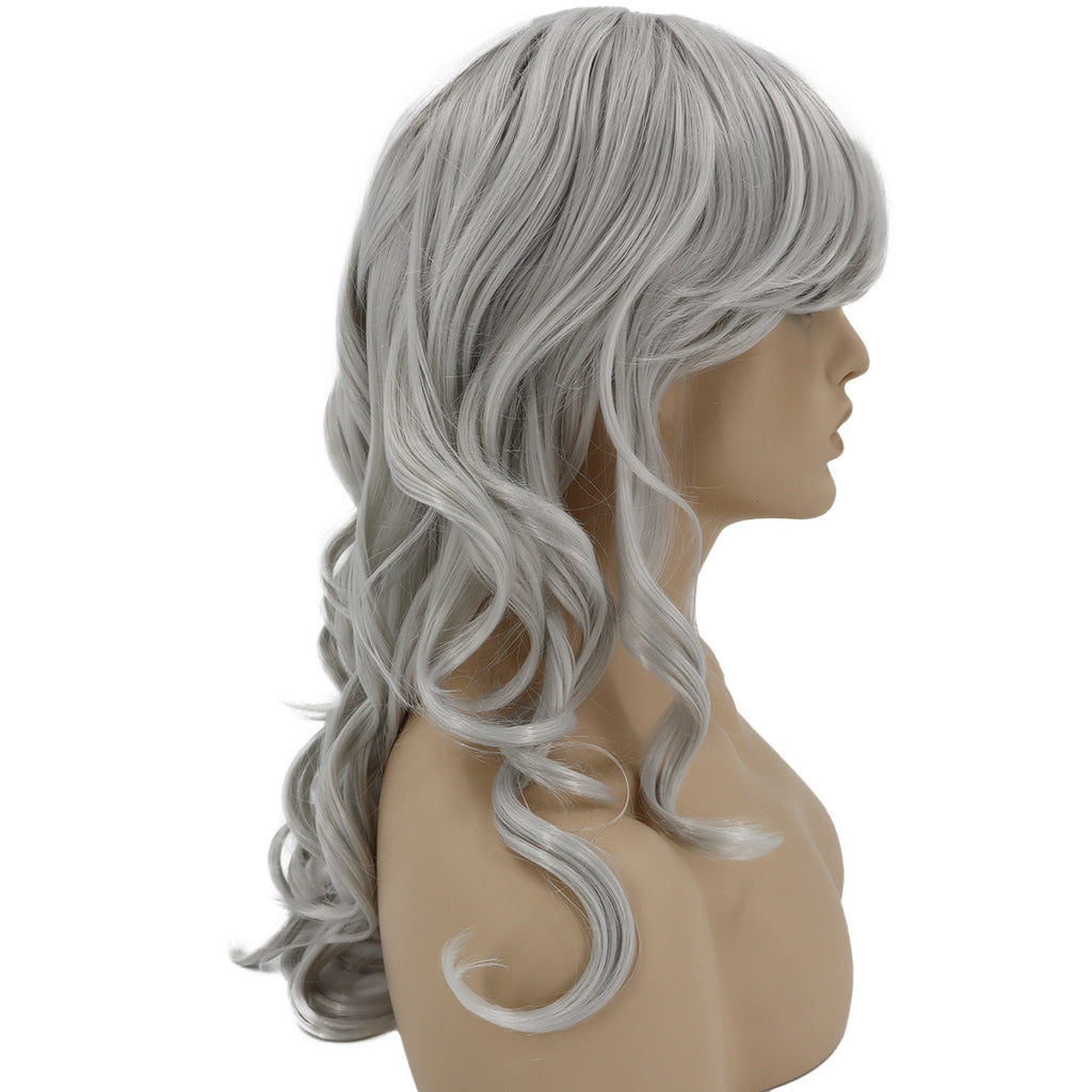 Epic Cosplay Hestia Wig Silvery Grey Side View Woman