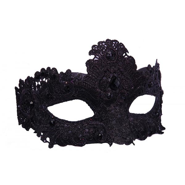 KBW Therese Lace Venetian Masquerade Mask color black