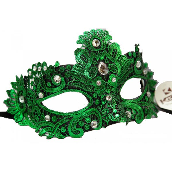 KBW Valentina Women's Masquerade Mask color green