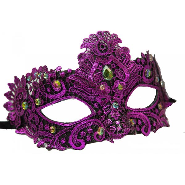 KBW Valentina Women's Masquerade Mask color purple