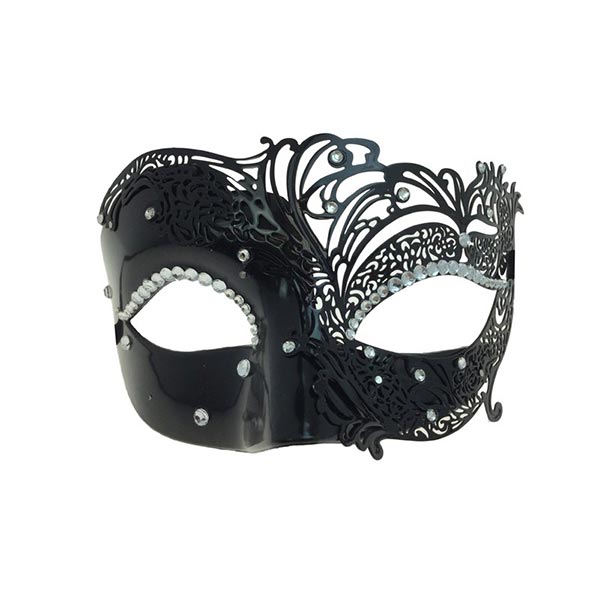 KBW Christoff Metal Masquerade Mask Color Black