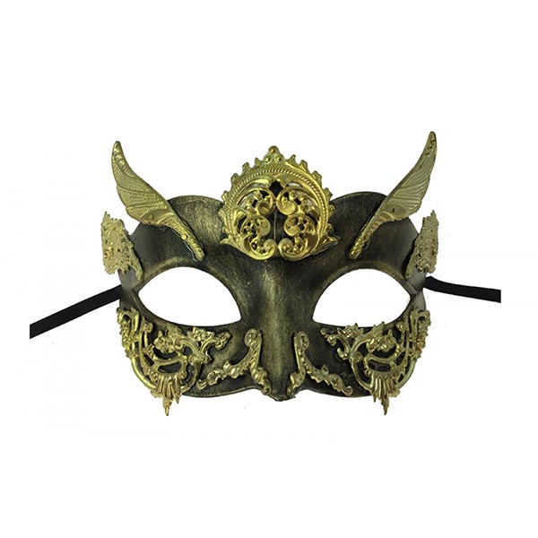 KBW Hermes Steampunk Masquerade Mask color black
