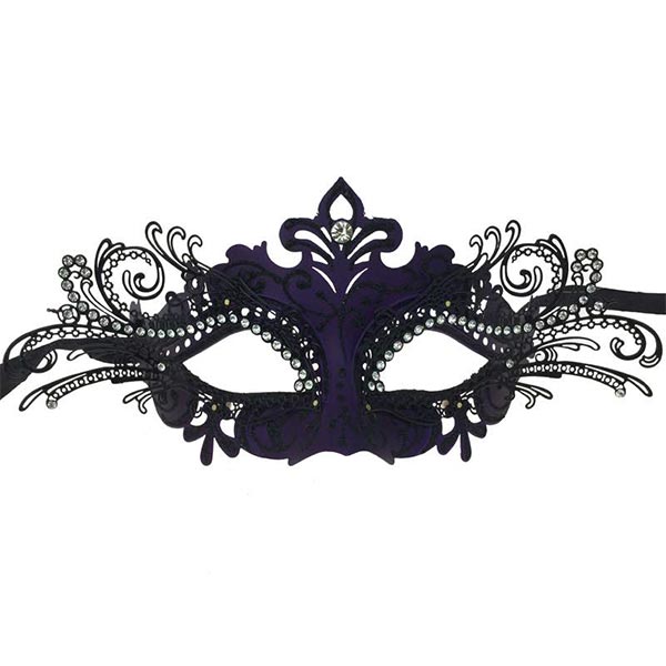KBW Lisa Women's Masquerade Mask color purple and black