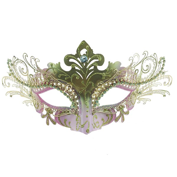 KBW Lisa Women's Masquerade Mask color pink and gold