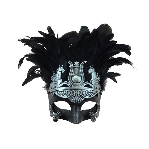 KBW Nero Men's Masquerade Mask color silver and black