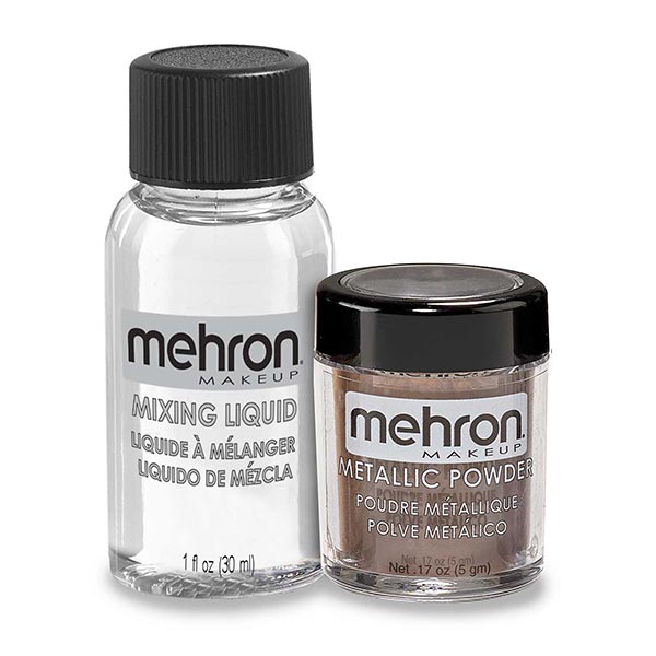Mehron Metallic Powder with mixing liquid color bronze