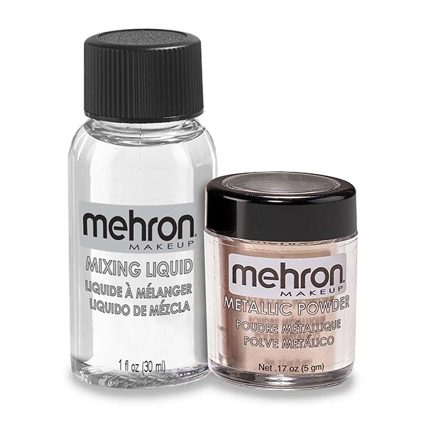 Mehron Metallic Powder with mixing liquid color rose gold
