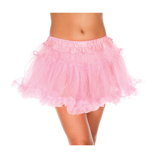 Music Legs Double Layered Mesh Petticoat one size color pink