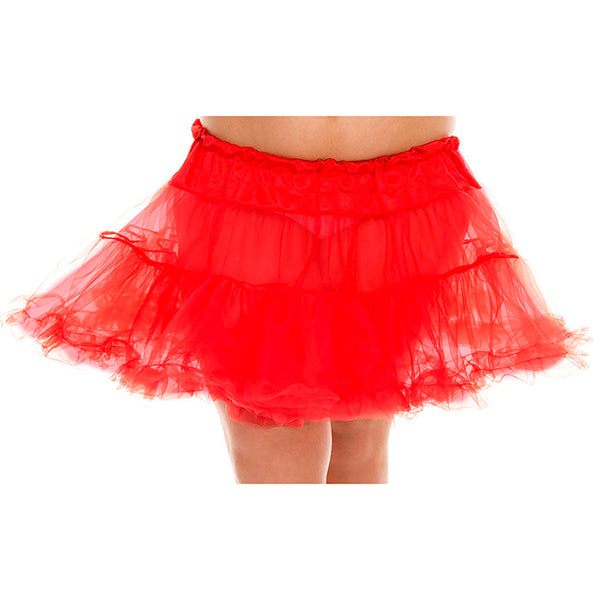 Music Legs Plus Size Double Layered Mesh Petticoat color red