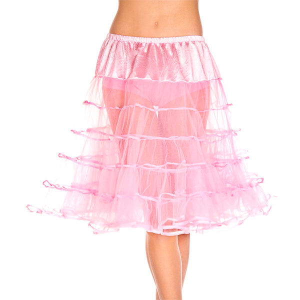 Music Legs Long Layered Petticoat color pink