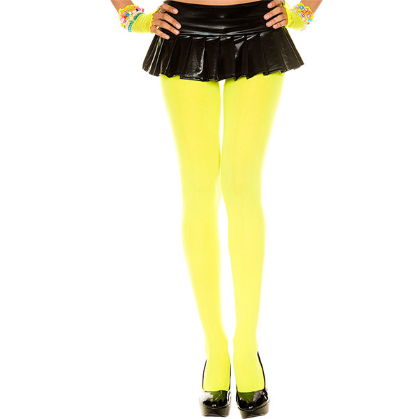 Music Legs Opaque Nylon Tights one size color neon yellow