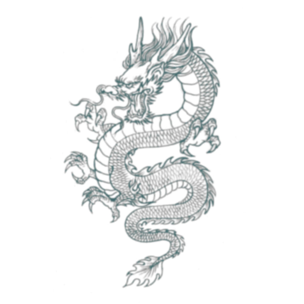 Out Of Kit Chinese Dragon Temporary Tattoo Style 2