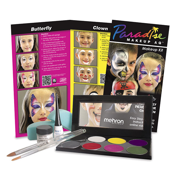 Mehron Paradise Face Painting Premium Makeup Kit Contents