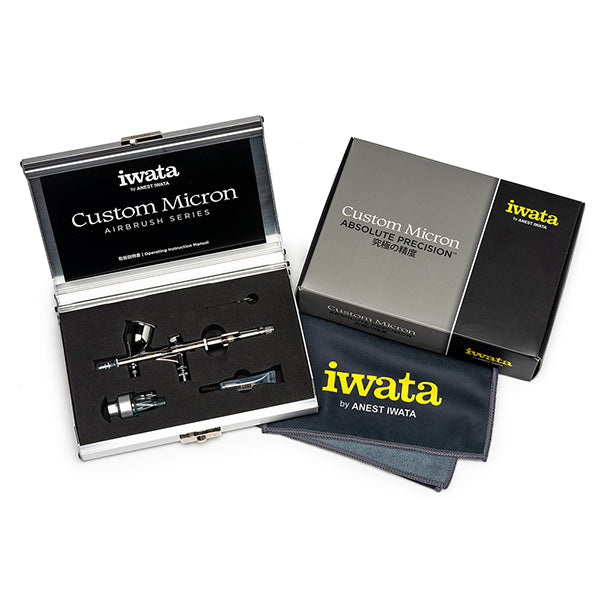 Iwata Custom Micron CM-C Plus Gravity Feed Dual Action Airbrush, Model ICM4502 Kit View