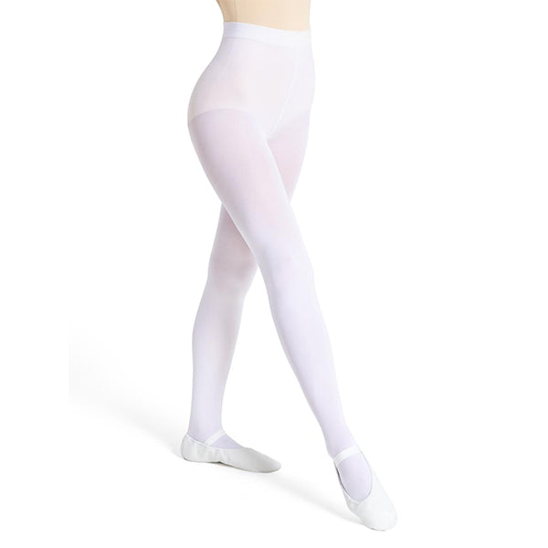 Capezio Ultra Soft Self Knit Waistband Footed Tight Color White